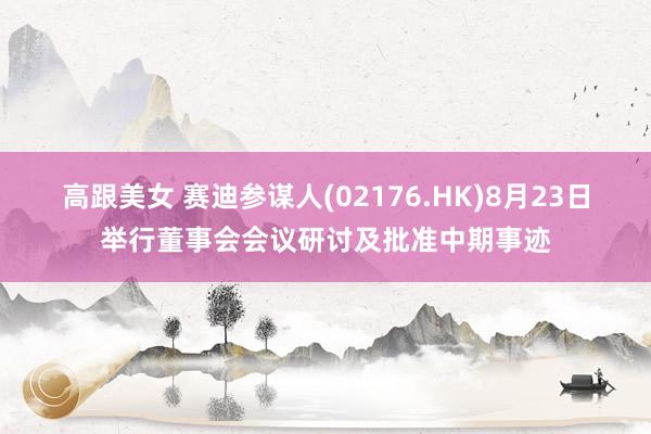 高跟美女 赛迪参谋人(02176.HK)8月23日举行董事会会议研讨及批准中期事迹