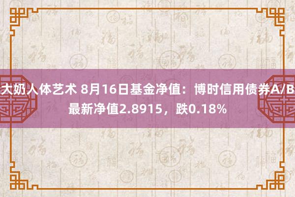 大奶人体艺术 8月16日基金净值：博时信用债券A/B最新净值2.8915，跌0.18%