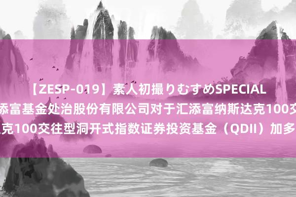 【ZESP-019】素人初撮りむすめSPECIAL Vol.3 纳指100ETF: 汇添富基金处治股份有限公司对于汇添富纳斯达克100交往型洞开式指数证券投资基金（QDII）加多申购赎回代理券商的公告