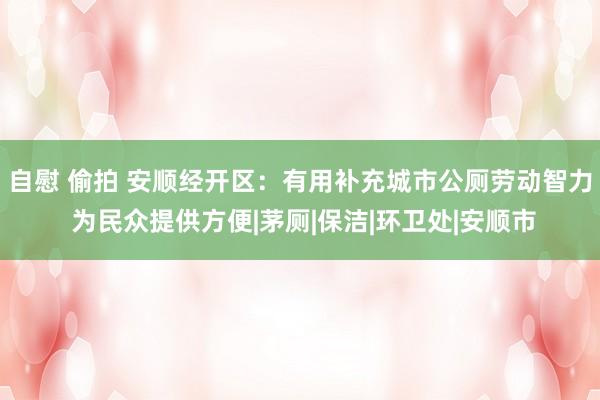 自慰 偷拍 安顺经开区：有用补充城市公厕劳动智力 为民众提供方便|茅厕|保洁|环卫处|安顺市