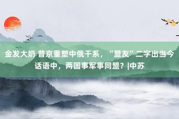 金发大奶 普京重塑中俄干系，“盟友”二字出当今话语中，两国事军事同盟？|中苏