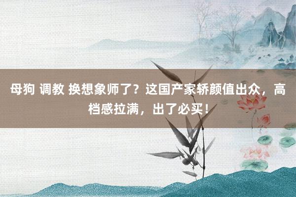 母狗 调教 换想象师了？这国产家轿颜值出众，高档感拉满，出了必买！